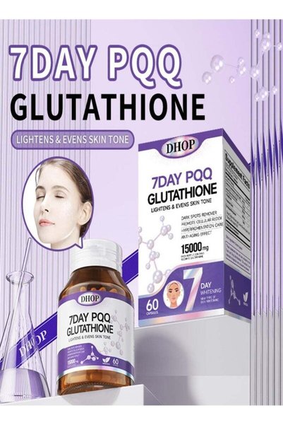 DHOP 7 Day PQQ Glutathione - Effective Skin Lightening - Dark Spots, Melasma & Acne Scar Remover, Hyperpigmentation Treatment 60 Capsules