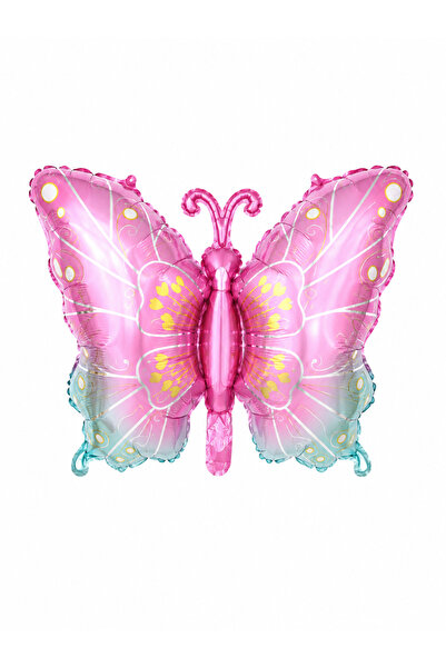party mix Butterfly Foil Balloon Pink Blue Metallic Color Butterfly Themed Bi...