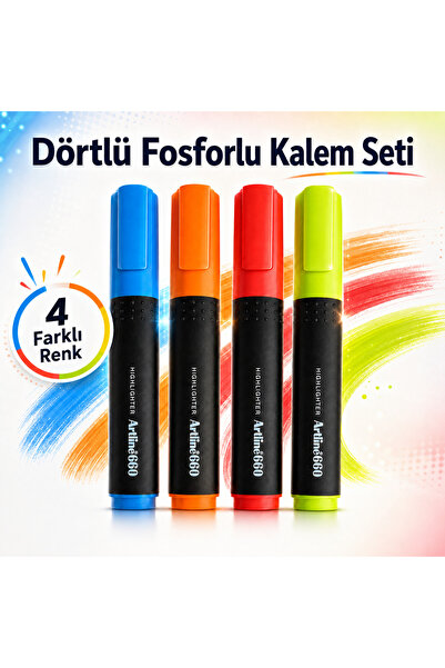 artline 660 4-Piece Highlighter Pen Set – 4 Different Colors