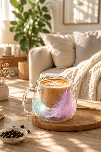 Porsima Double Feather 200 ml Double Walled Mug