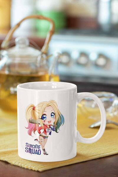 BabyLimon هدية عصرية لكوب أبيض مطبوع عليه فرقة الانتحار هارلي كوين