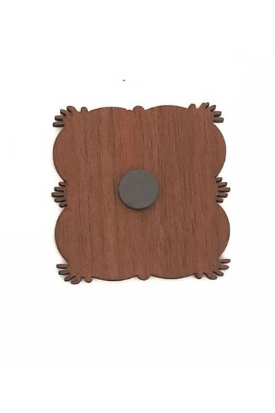 firdevsi hobi 5 Pieces Brown Color 7X7Cm Magnetic Wooden