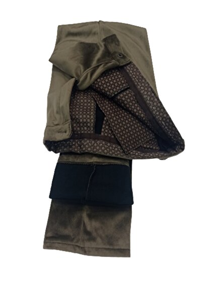 Doratte Moda Kadife Pantolon (klasik Kesim)ince Fitilli Yüksek Bel Içi Polarlı