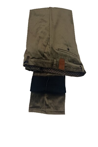 Doratte Moda Kadife Pantolon (klasik Kesim)ince Fitilli Yüksek Bel Içi Polarlı