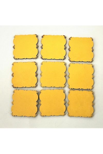 firdevsi hobi Magnet Wood-7x7cm--with magnets- 25 pieces-yellow