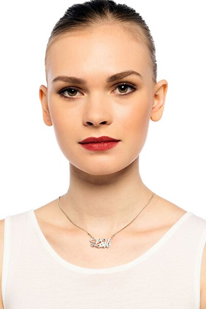 BIJUTERI Shiny Stone Love Themed Necklace