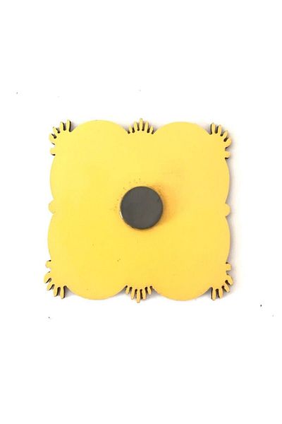 firdevsi hobi Magnet Wood-7x7cm--with magnets- 10 pieces-yellow