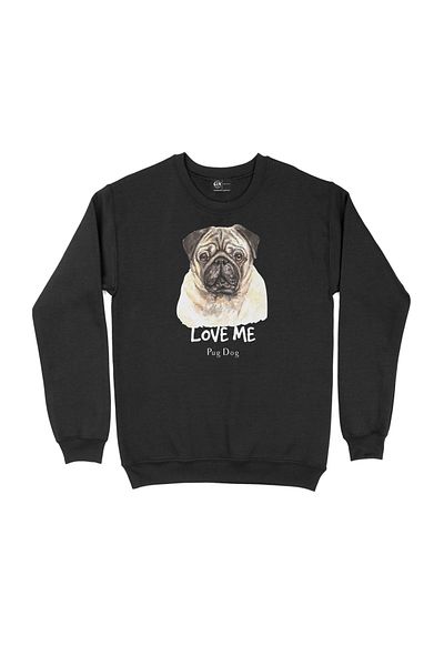 Cix Hanorac negru Love Me Pug Dog