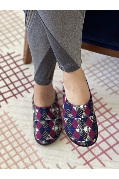 GEZER Women's Burgundy Cream Navy Blue Winter Home Slippers