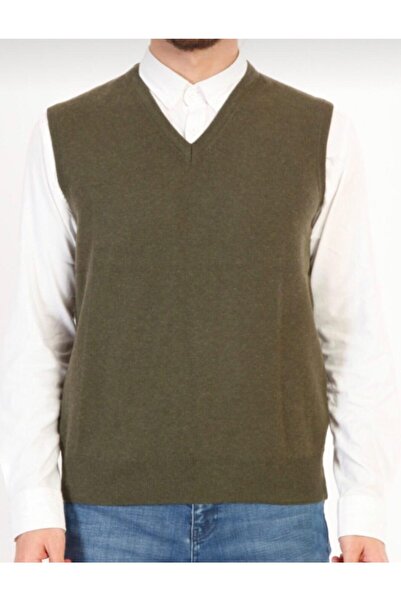 Ateş Triko Haki Kuzu Yünü Exclusive Erkek Süveter