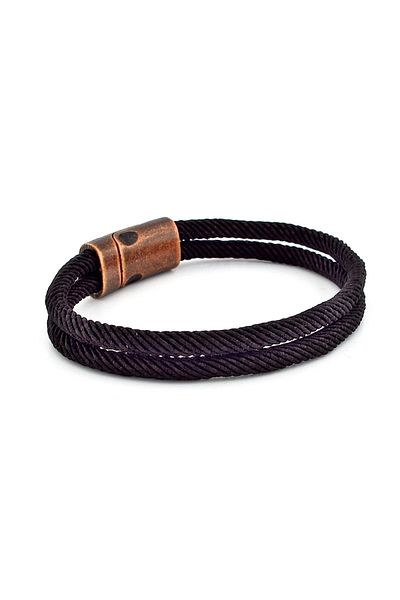 Solfera Brown Two Row Magnetic Clip Men's Bracelet M013s