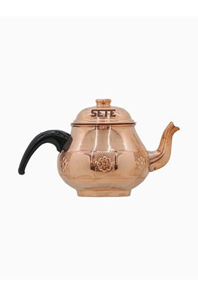 Sete Bakır Demlik Çiçek Desenli