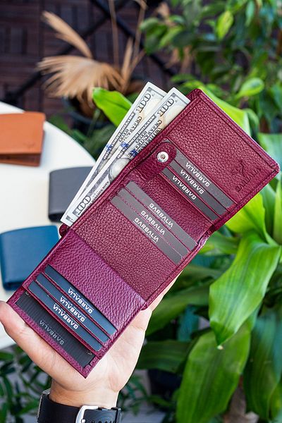 Garbalia Metz Genuine Leather Claret Red Men's Wallet with Internal Placket