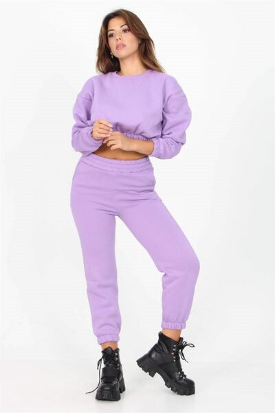 Neşeli Butik Set de trening pentru damă, cu gât crew, sezon nou Tb001