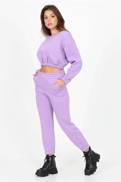 Neşeli Butik Set de trening pentru damă, cu gât crew, sezon nou Tb001