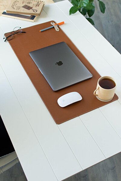 DK LEATHER Kahverengi Masa Matı- Laptop Altlığı - Sümen Takımı - Geniş Büyük ...