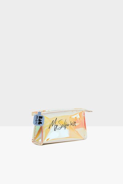 Bagmori Yellow Women's Hologram Zippered Makeup Bag M000006245