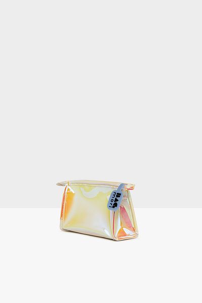 Bagmori Yellow Women's Hologram Zippered Makeup Bag M000006245
