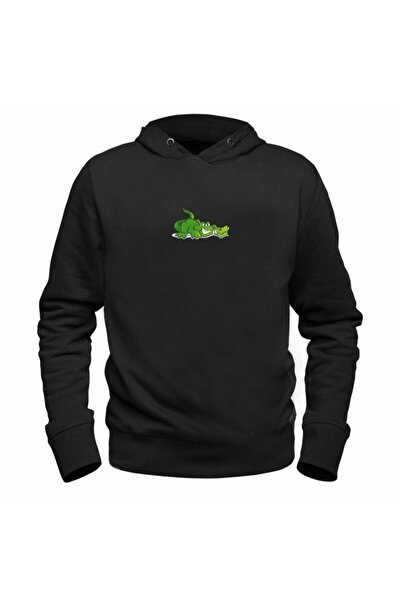 Alfa Tshirt Animal Crocodile Digital Printed Black Sweatshirt