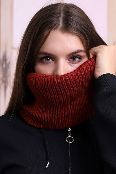 Deafox Brick Color Lycra Women's Neck Collar