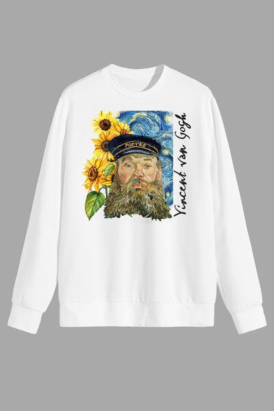 perseusshopping Art Vincent Van Gogh Suncokret Štampano Bela unisex majica