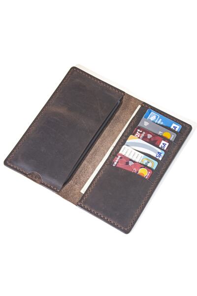 Hi Leather Ares Leather Long Wallet Chestnut