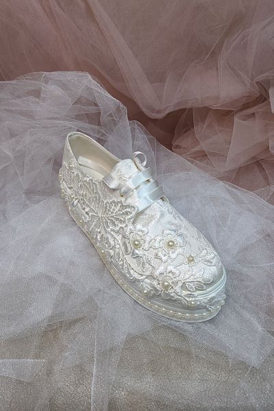 Berush Bride Seria 217 Pantofi de mireasă cu toc pană și dantelă