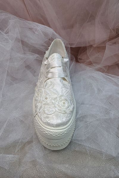 Berush Bride 301 Series Wedge Heel French Lace Wedding Dress Shoes