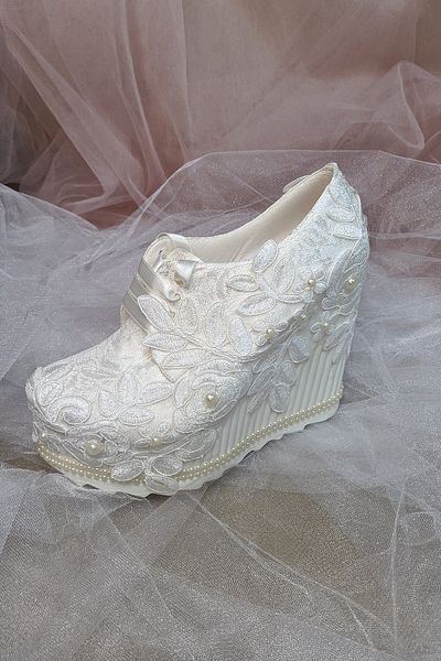 Berush Bride Pantofi de rochie de mireasă pentru femei Sedef Seria 506 cu toc pană