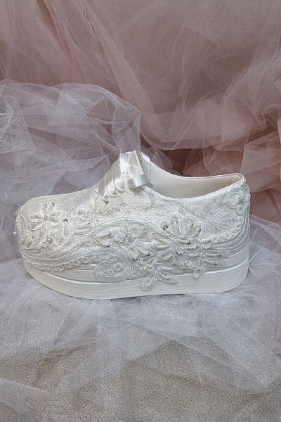Berush Bride Seria 311 Pantofi de rochie de mireasă din dantelă franceză cu toc pană