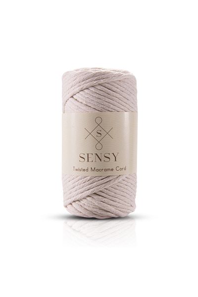 SENSY Premium Combed Yarn Macrame Macrame Hobby Thread Set of 4 Ecru-mustard-salmon-medium Gray Macrame Thread