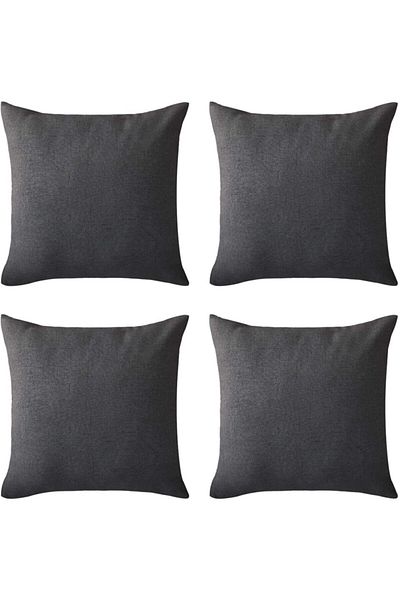 De'Vor Gray Throw Pillow Cover Set of 4 - Hidden Zipper - Anthracite Gray