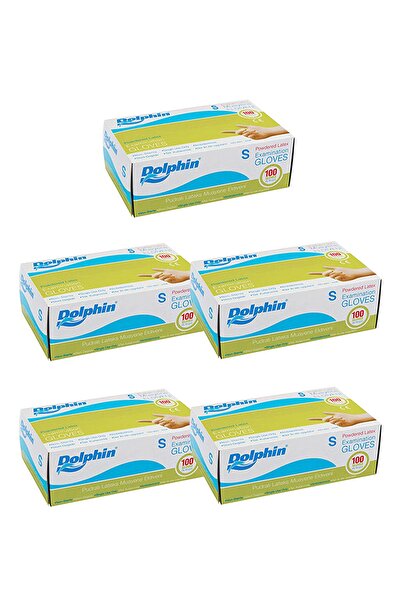 Dolphin عبوة مسحوق قفازات لاتكس بيضاء مكونة من 100 قطعة
