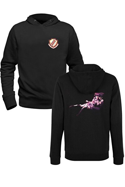 Alfa Tshirt سويت شيرت أسود مطبوع عليه صورة Angel Beats من الأمام والخلف