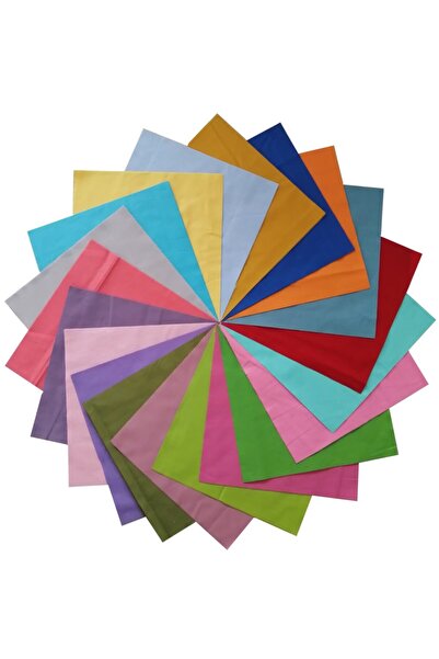Kırkyama Patchwork Home 25x25 Cm 20 Parça Pamuklu Patchwork Kumaş 40yama Kırkyama Elişi Hobi - Düz Kumaşlar Serisi