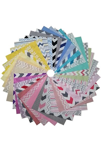 Kırkyama Patchwork Home 25x25 Cm 20 Parça Kırkyama Patchwork Kumaş Hobi Dikiş - Çizgi Serisi