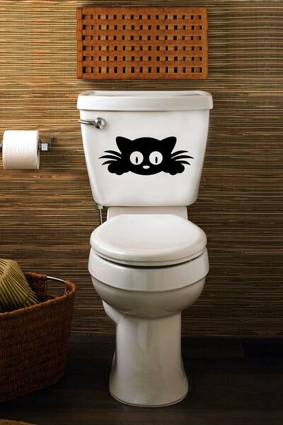 DEKOLİVE Kedi Figür Klozet Sticker