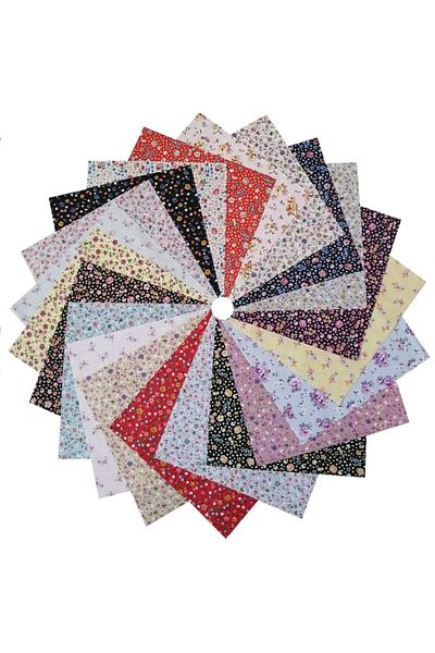 Kırkyama Patchwork Home 25x25 Cm 20 bucăți țesătură din bumbac mozaic 40 plasturi pentru cusut manual Hobby - Seria de flori