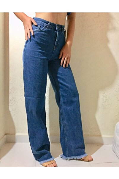 DAISY MODA Yüksek Bel Boru Paça Pantolon