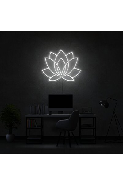 HONEY CONCEPT Lotus Çiçeği Çiçek Neon Led Duvar Yazısı Dekoratif Duvar Aydinl...