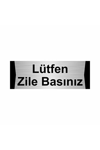 Özarslan Dizayn يرجى الضغط على الجرس 10 × 20 سم لافتة توجيه معدنية فضية اللون