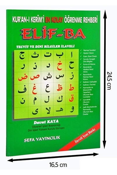 Uçandaire Kur'an-ı Kerim'i En Kolay Öğrenme Rehberi Elif-ba (tecvit Ve Dini Bilgiler Ilaveli Renkli)