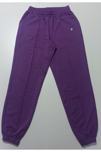 SCCOREX Pantaloni confortabili din bumbac pieptănat de mărime Plus, cu picioare elastice și buzunare
