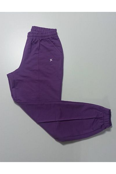 SCCOREX Pantaloni confortabili din bumbac pieptănat de mărime Plus, cu picioare elastice și buzunare