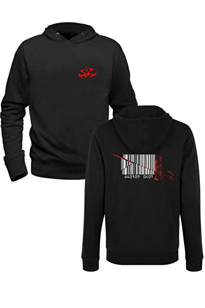 Alfa Tshirt سويت شيرت أسود مطبوع للأطفال بتصميم Hitman من الأمام والخلف