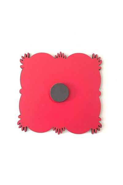 firdevsi hobi Magnet Wood-7x7cm--with magnets- 25 Pieces-red