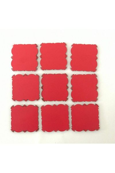 firdevsi hobi Magnet Wood-7x7cm--with magnets- 10 Pieces-red
