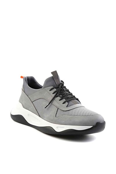 Bambi Gri Nubuk Deri Erkek Sneaker E01604311501