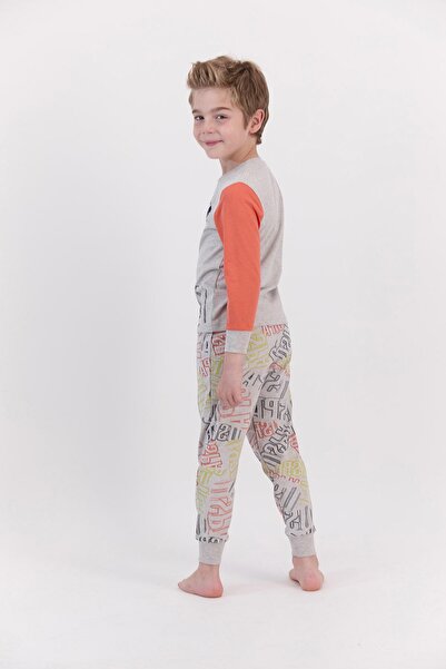 U.S. Polo Assn. U.S. Polo Assn Bejmelange narancssárga fiú pizsama szett