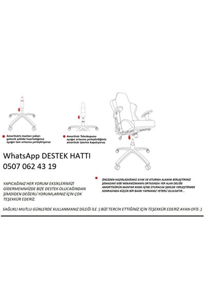 AYANAVM Ofis Sandalyesi Petek Fileli Şef Ofis Çalışma Koltuğu Petek